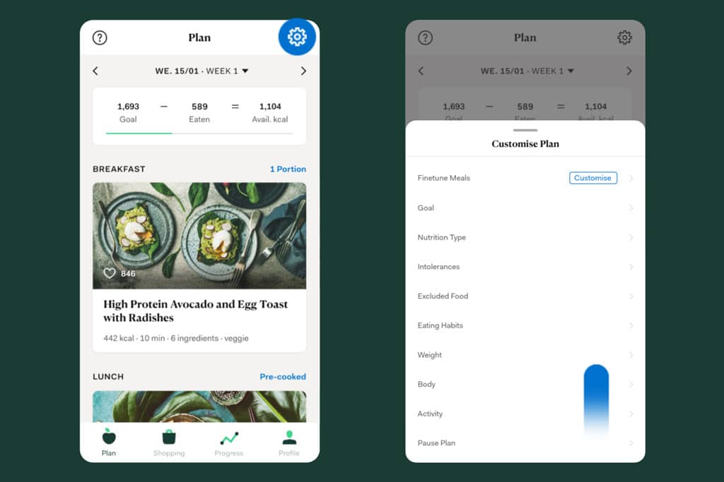 customise-plan-upfit-meal-planner Customise plan on upfit meal planner