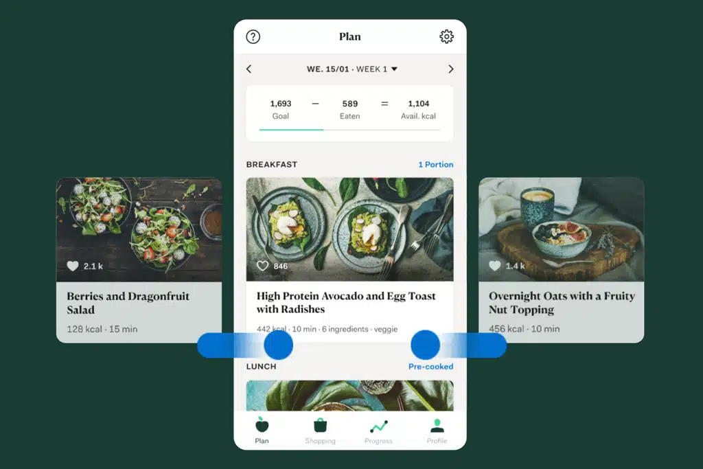 Switch meals in the meal planner