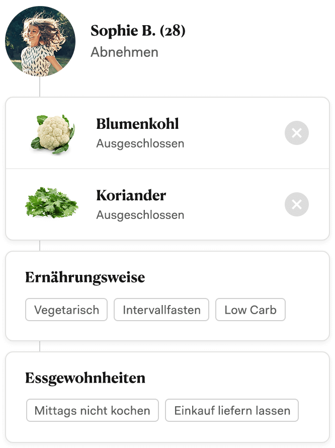 Ernährungspläne von Upfit sind stark individualisierbar und passen sich dem Alltag an