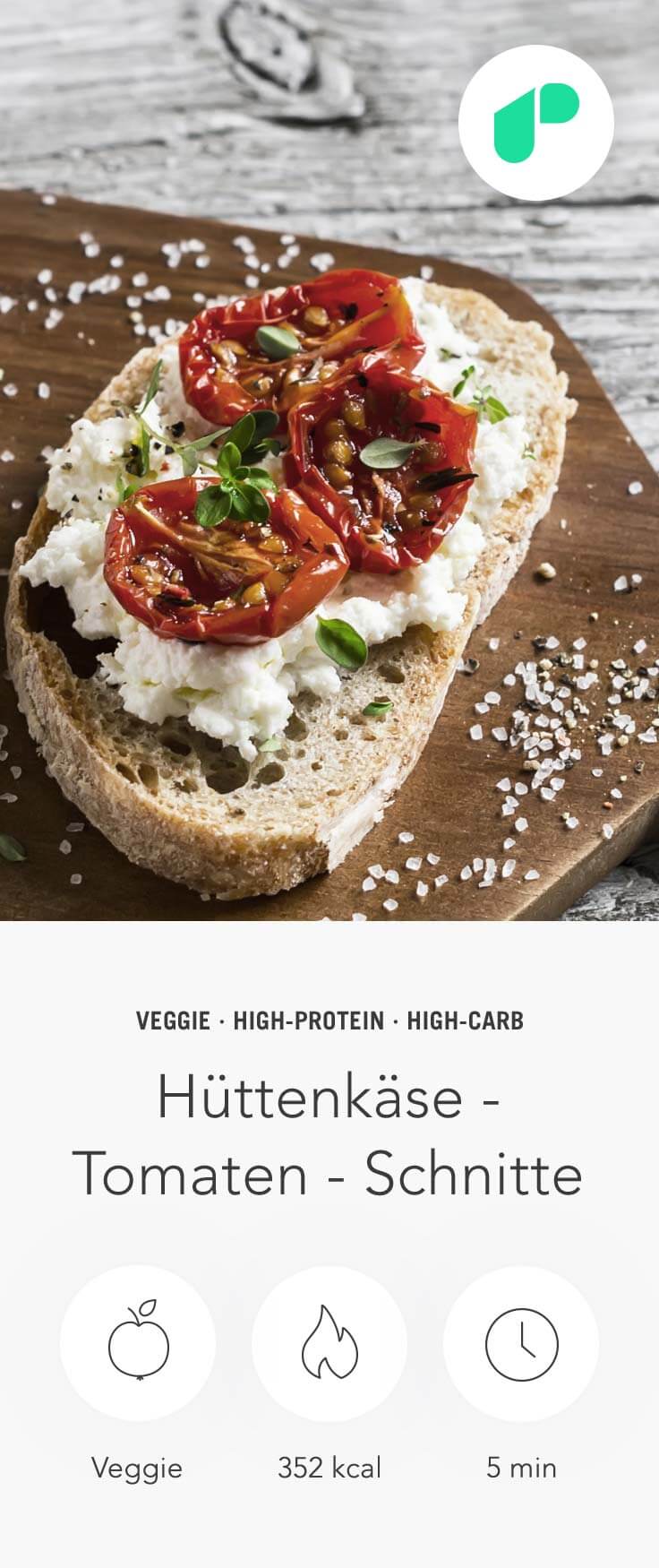 Upfit Hüttenkäse Tomaten Schnitte