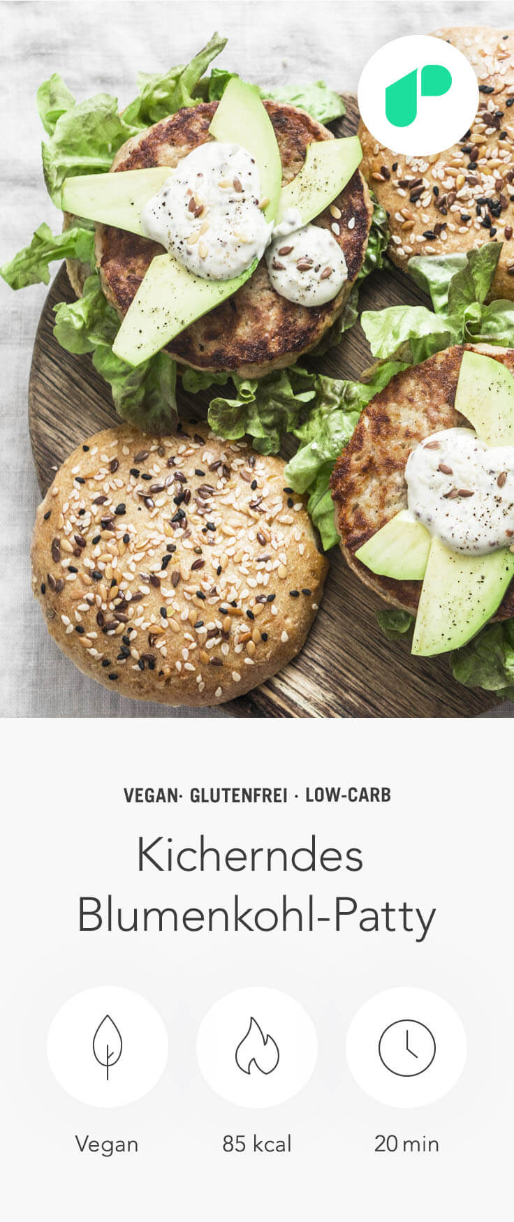 Blumenkohl Kichererbsen Burger