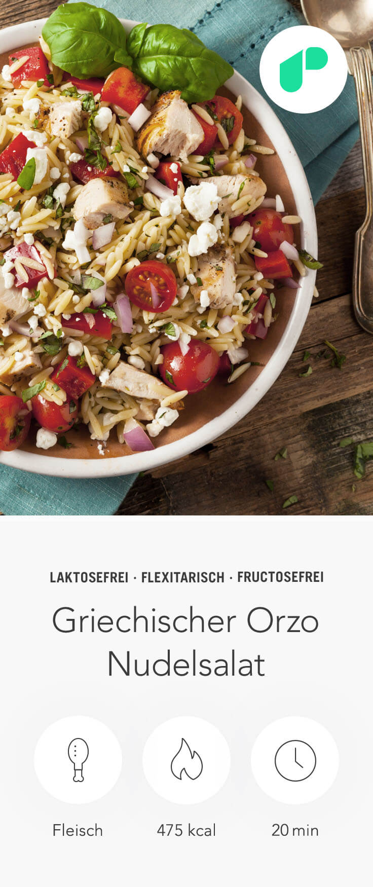 Griechischer Orzo Nudelsalat