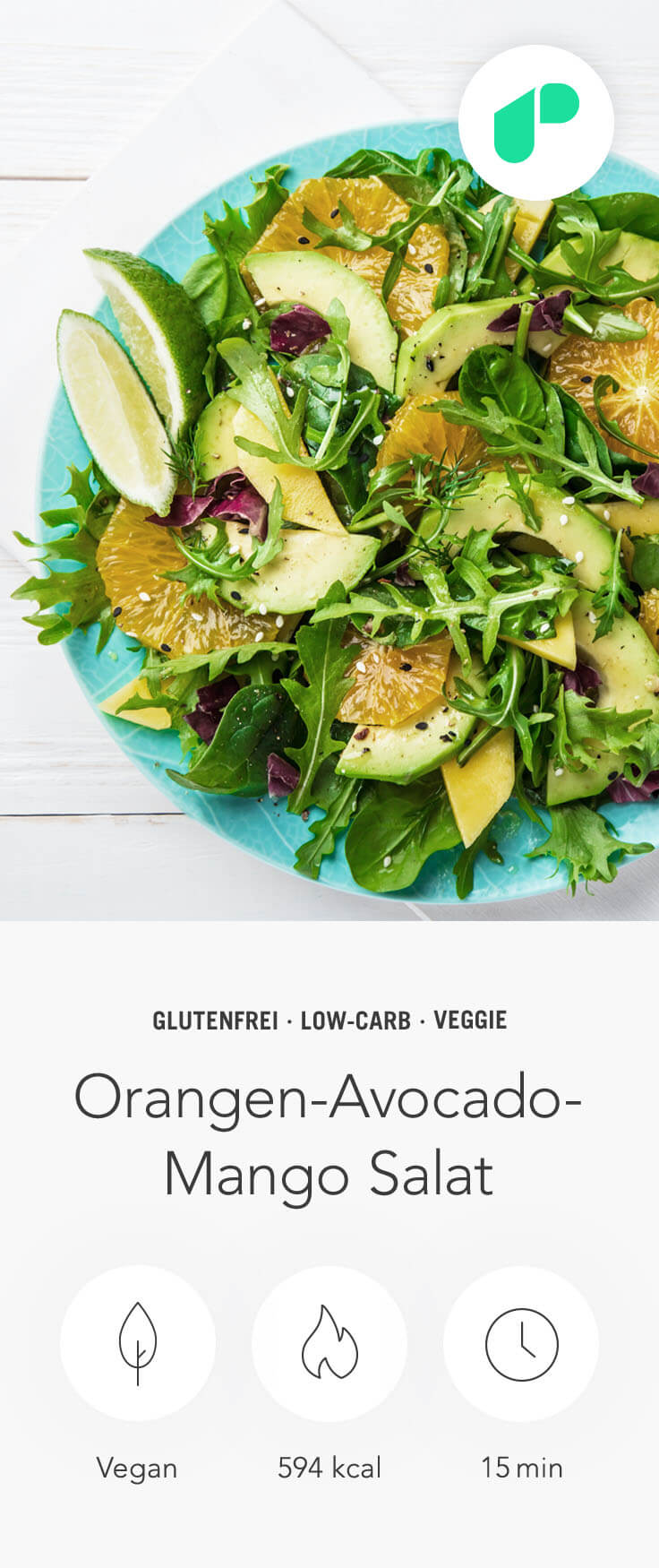 Upfit Orangen-Avocado-Mango-Salat Pin