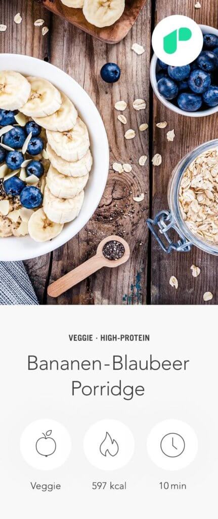 Bananen-Blaubeer-Porridge - Rezept