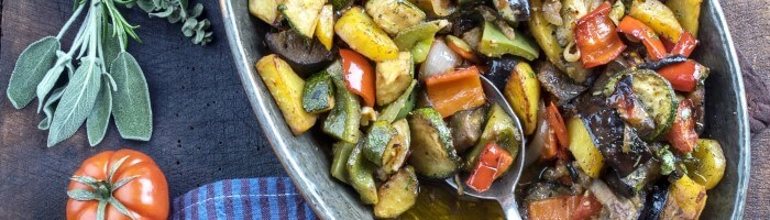 vegetarian foods - vegetables, potatoes and herbs