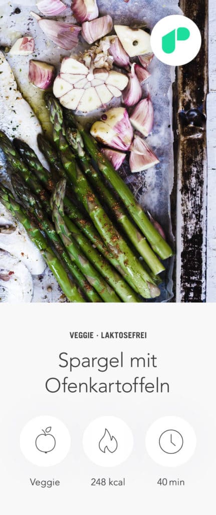 Grüner Spargel mit Ofenkartoffeln - Rezept
