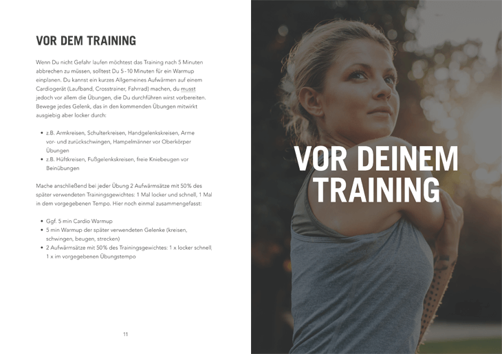 Trainingsplan Definition vor dem Training
