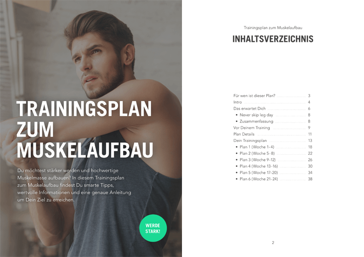 Trainingsplan Muskelaufbau Inhaltsverzeichnis