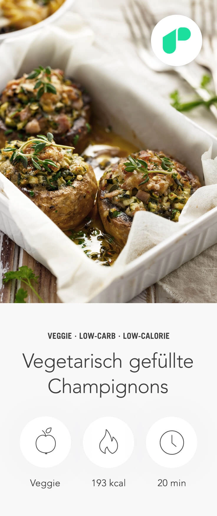 Vegetarisch gefüllte Champignons vom Grill