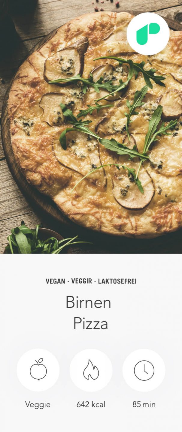 Herzhafte Birnenpizza