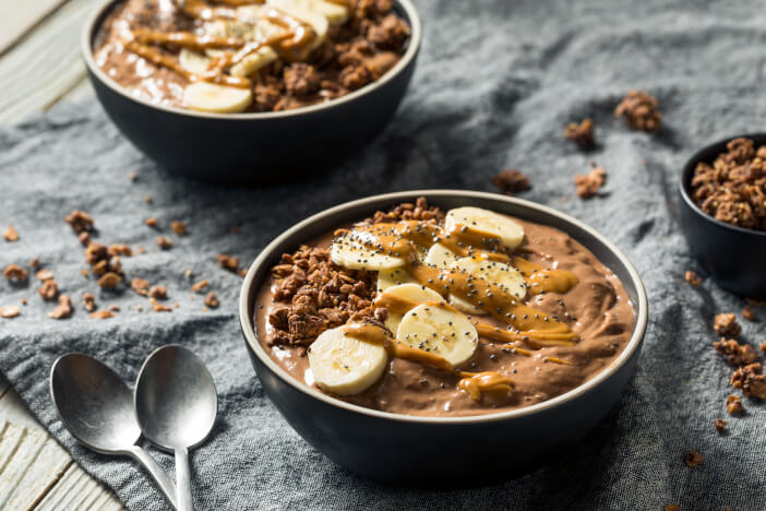 Schoko Erdnuss Porridge