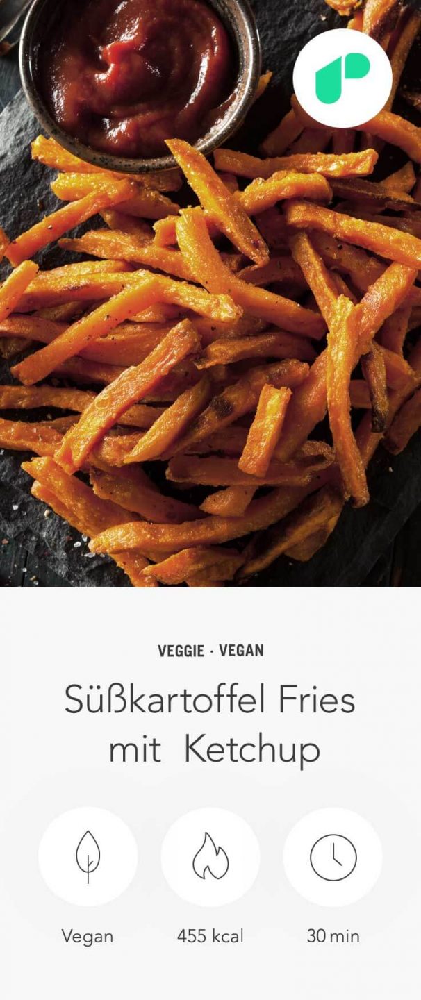 Süßkartoffel-Pommes mit gesundem Ketchup
