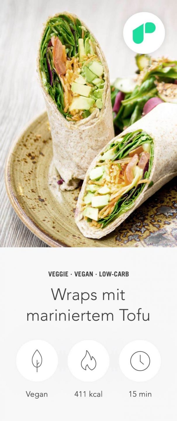 Soja Wraps mit mariniertem Tofu