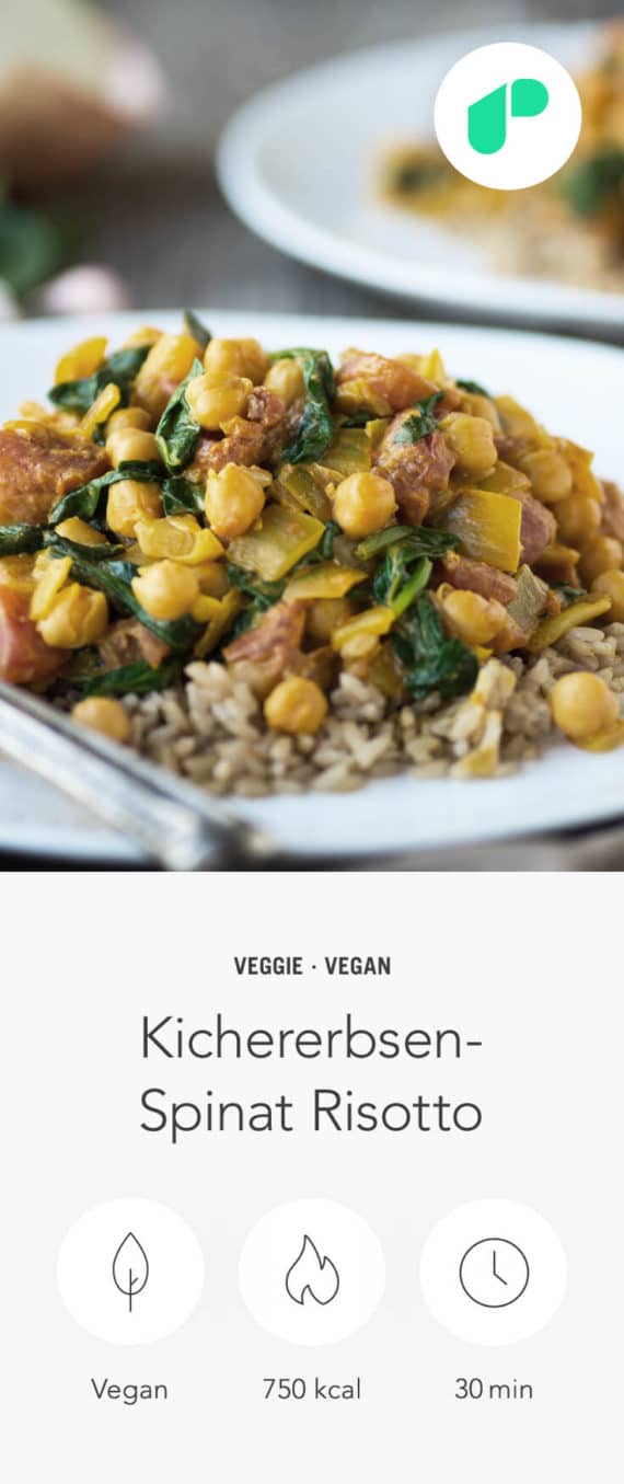 Kichererbsen Spinat Risotto